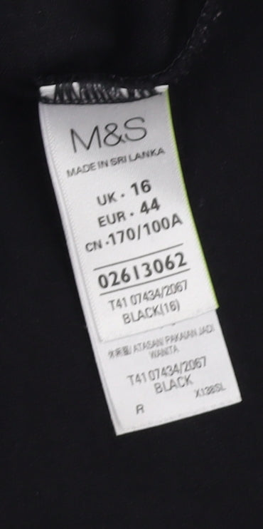 Womens UK Size 16 Marks and Spencer Black Basic Blouse