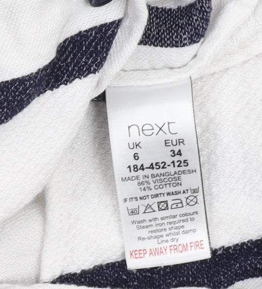 Womens UK Size 6 NEXT White Basic Button-Up