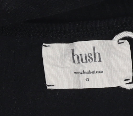 Hush Women's Black Short Sleeve Dress, Size 12