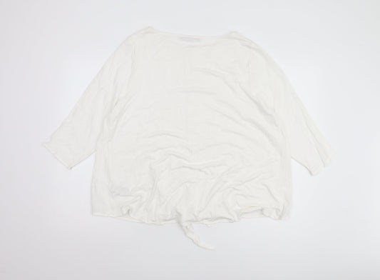 Womens UK Size 18 Marks and Spencer Ivory Basic T-Shirt