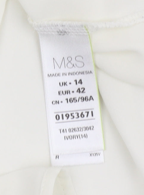 Womens UK Size 14 Marks and Spencer Ivory Basic Tank