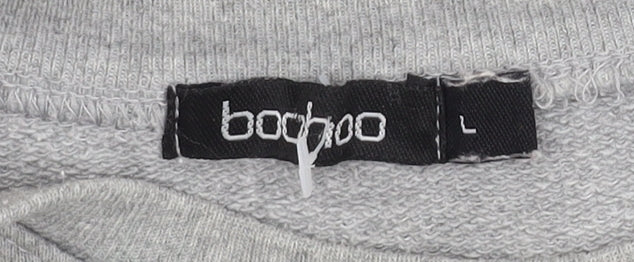 boohoo Women’s Grey Pullover Sweatshirt L