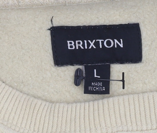 Brixton Beige Logo Pullover Sweatshirt, Unisex L