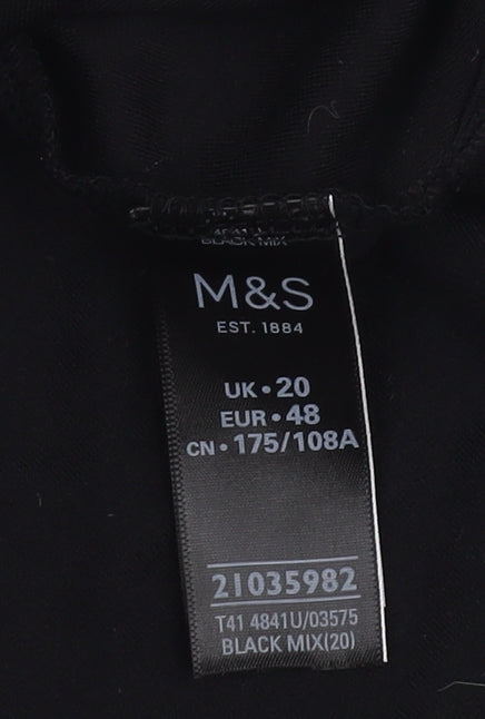 Womens UK Size 20 Marks and Spencer Black Basic Blouse