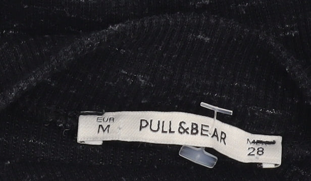 Pull & Bear Women's Black Mock Neck Bodycon Dress Size 12