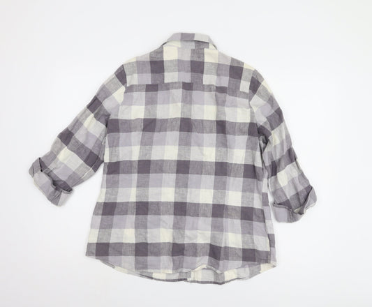Womens UK Size 14 Marks and Spencer Grey Basic Button-Up