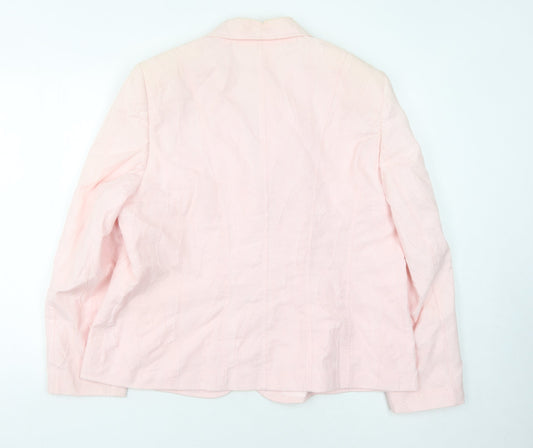 Basler Womens Pink Cotton Blazer Jacket Size 18