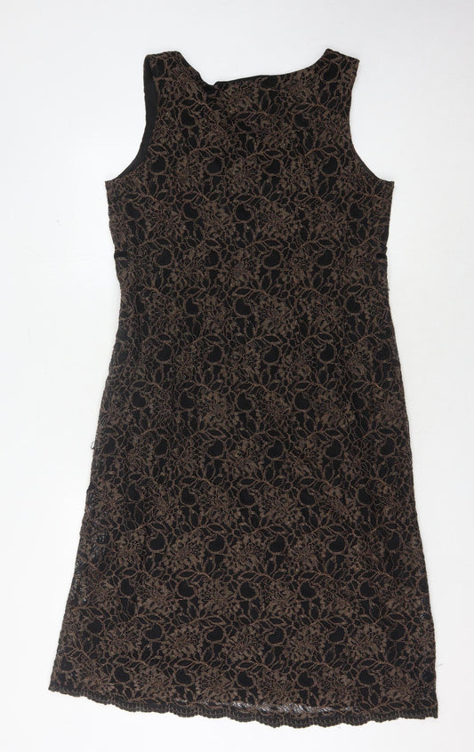 CC Women's Black Sheath Sleeveless Dress Size 16