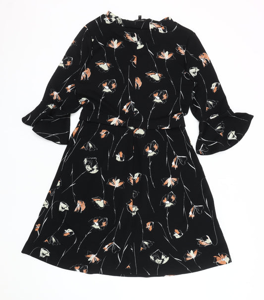 Next Women's Black Floral Dress, Size 10