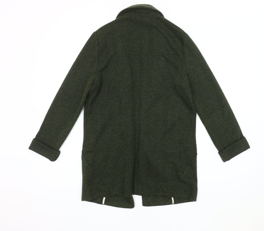 Topshop Women's Green Blazer, Size 8, Herringbone Pattern