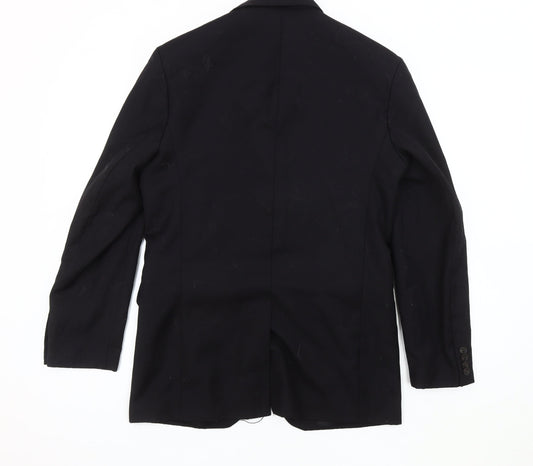 H&M Women's Black XS Wool Blend Blazer, Elegant Business Wear