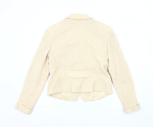 Episode Women’s Ivory Bouclé Blazer, Size 12, Tuxedo Style