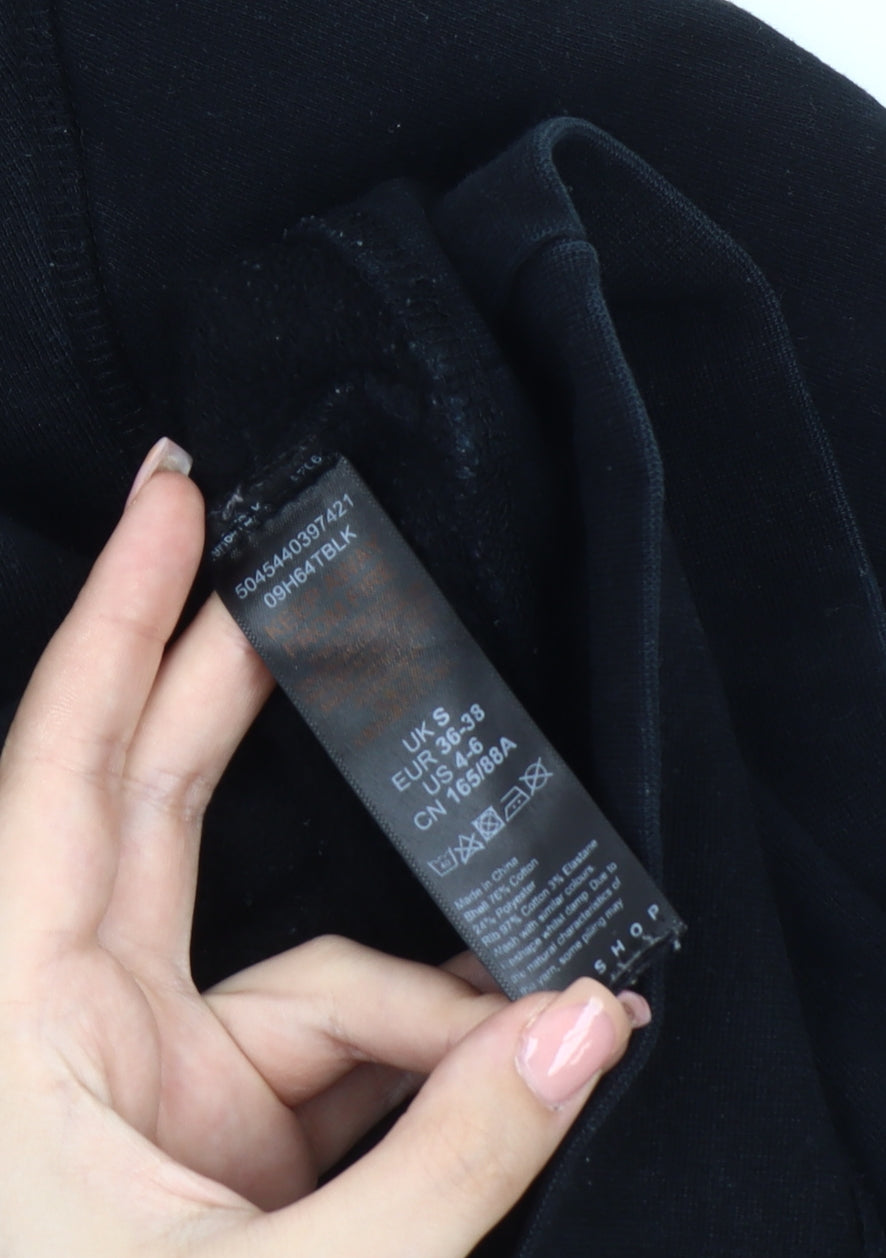 Topshop Unisex Adults Black Pullover Hoodie S