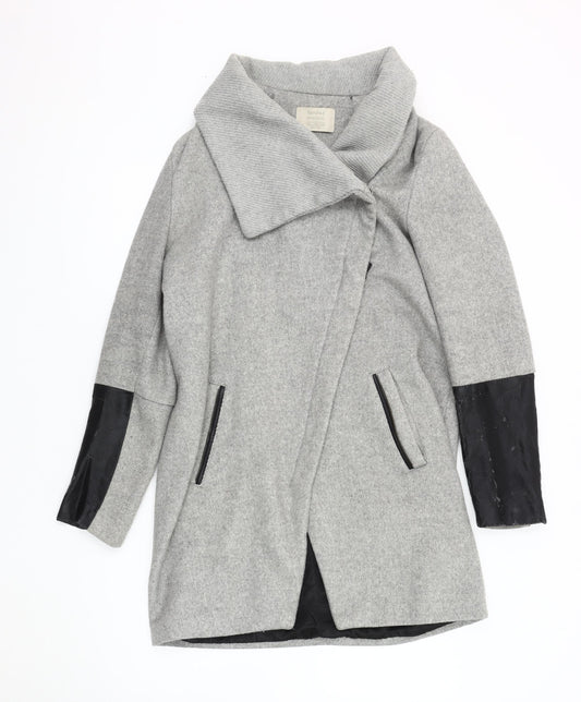 Womens UK Size S Bershka Grey Overcoat