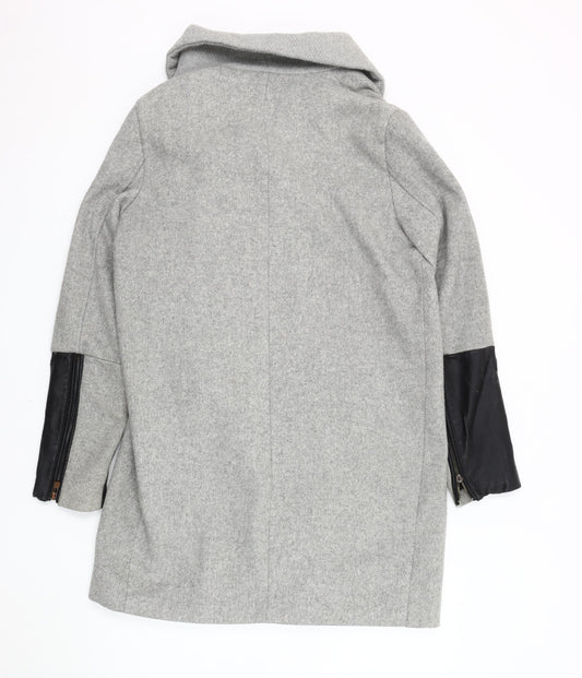 Womens UK Size S Bershka Grey Overcoat