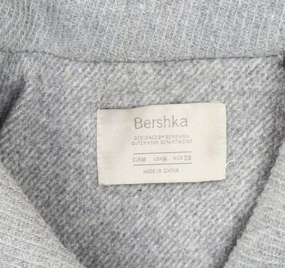 Womens UK Size S Bershka Grey Overcoat