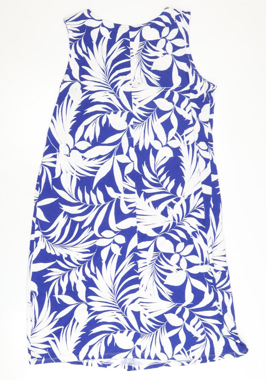 Bonmarché Women's Blue Floral Sleeveless Dress