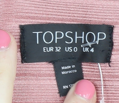 Topshop Women’s Pink Bodycon Dress - Size 4