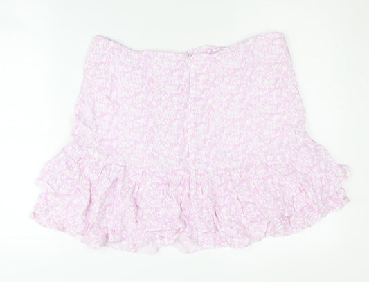 Oasis Women's Multicoloured Short Flare Skirt Size 14