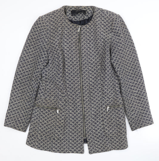 Womens UK Size L Zara Multicoloured Basic Jacket