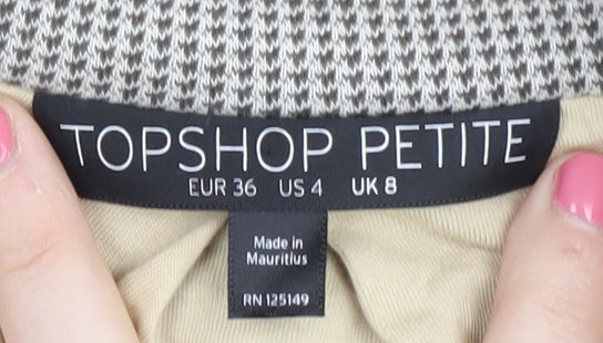 Topshop Women's Grey Houndstooth Blazer Size 8