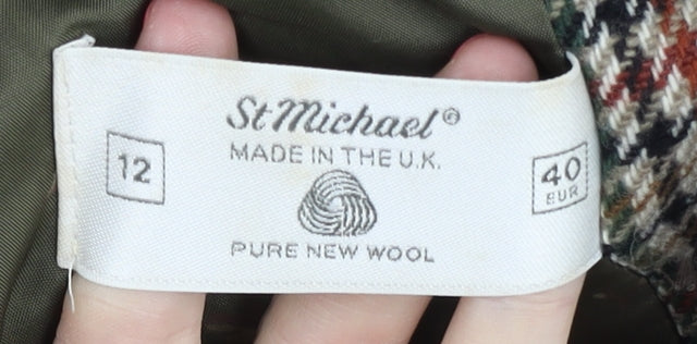 Marks and Spencer Wool Blazer, Women, Multicoloured, Size 12