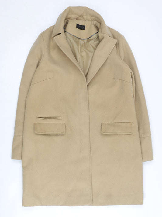 Womens UK Size 10 Topshop Beige Overcoat