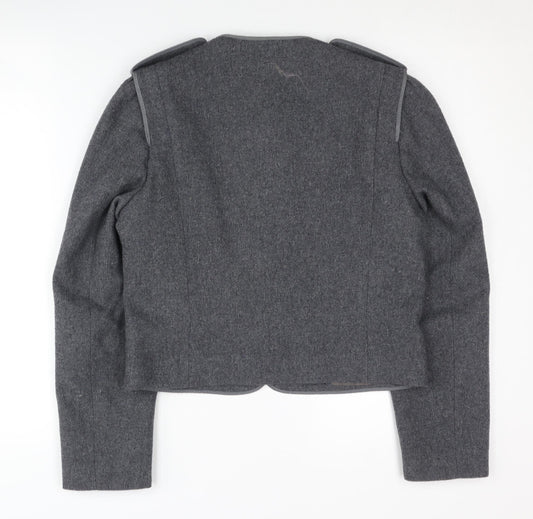 C&A Women's Grey Blazer, Size 12, Wool Blend, Five-Button