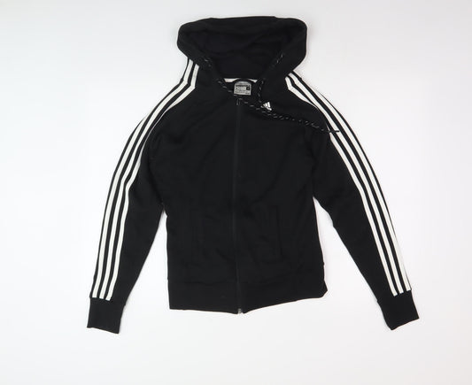 Additional front view of Adidas Men's Black XS Track Jacket With Hooded Style