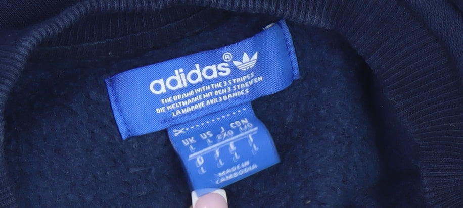 Adidas Men's Blue Graphic Pullover Sweatshirt M