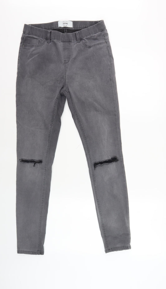 Womens UK Size 10 New Look Slim Fit Jegging Grey Trousers