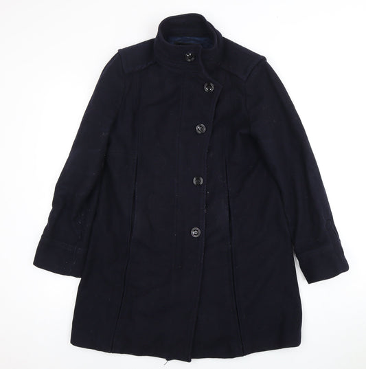 Womens UK Size 12 Zara Black Overcoat