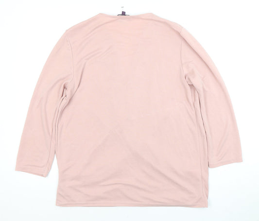 Womens UK Size S Long Tall Sally Pink Wrap Blouse