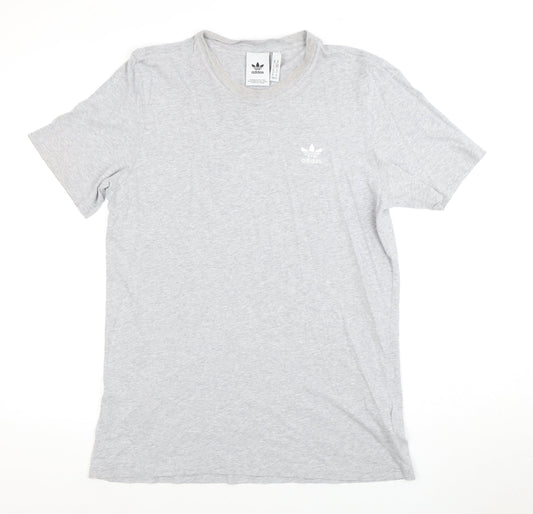 Additional front view of Adidas Men's Grey Crew Neck T-Shirt, size M