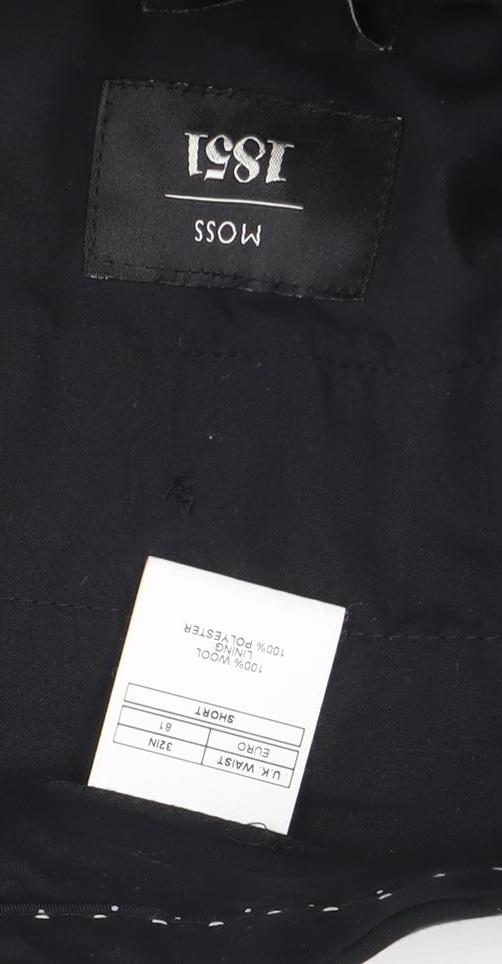Moss 1851 Black Classic Men's Wool Trousers Size 32