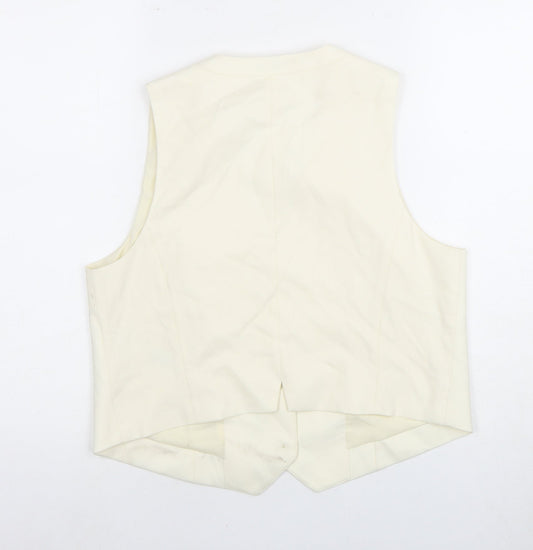 Ivory Wool Blend Suit Waistcoat Women Size 12