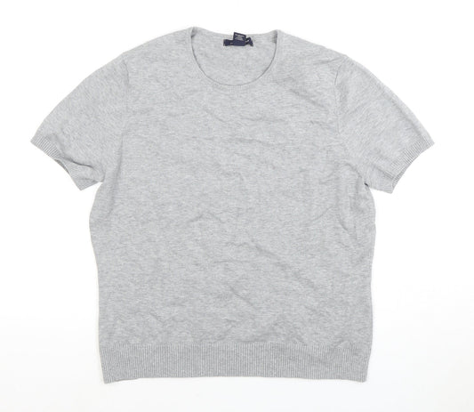 Unisex Adults UK Size M Lands' End Grey Basic T-Shirt