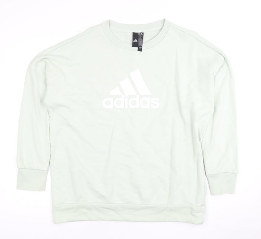Additional front view of Adidas Women's Green Pullover Sweatshirt S