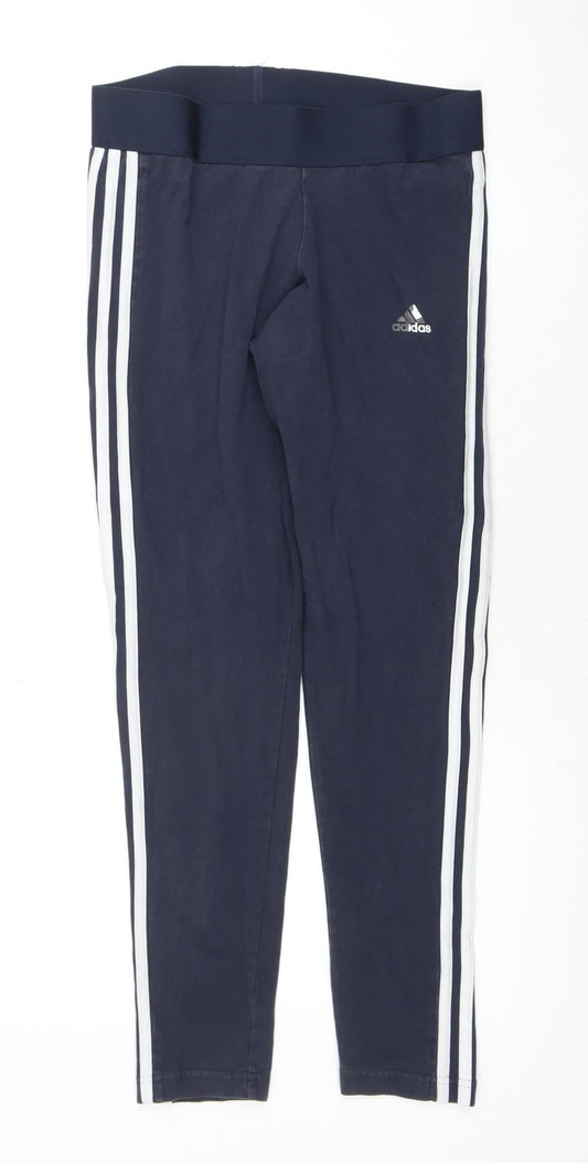 Additional front view of Adidas Women's Blue Track Pants M