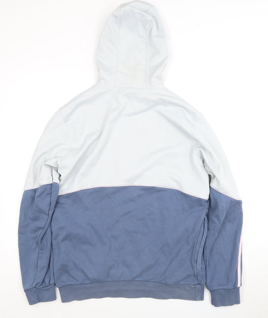 Adidas Unisex Blue Pullover Hoodie, Size M, Colourblock