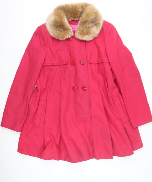Womens UK Size 14 Monsoon Pink Pea Coat