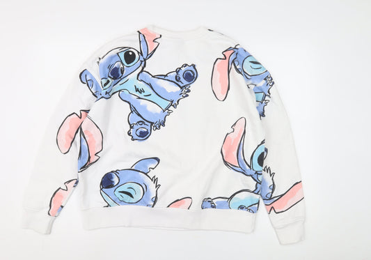 Unisex Adults UK Size 12 Disney White Pullover Sweatshirt