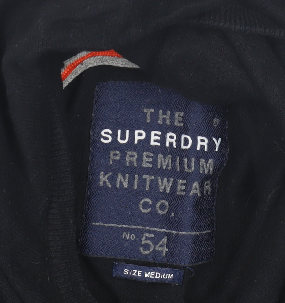Unisex Adults UK Size M Superdry Black Pullover Jumper