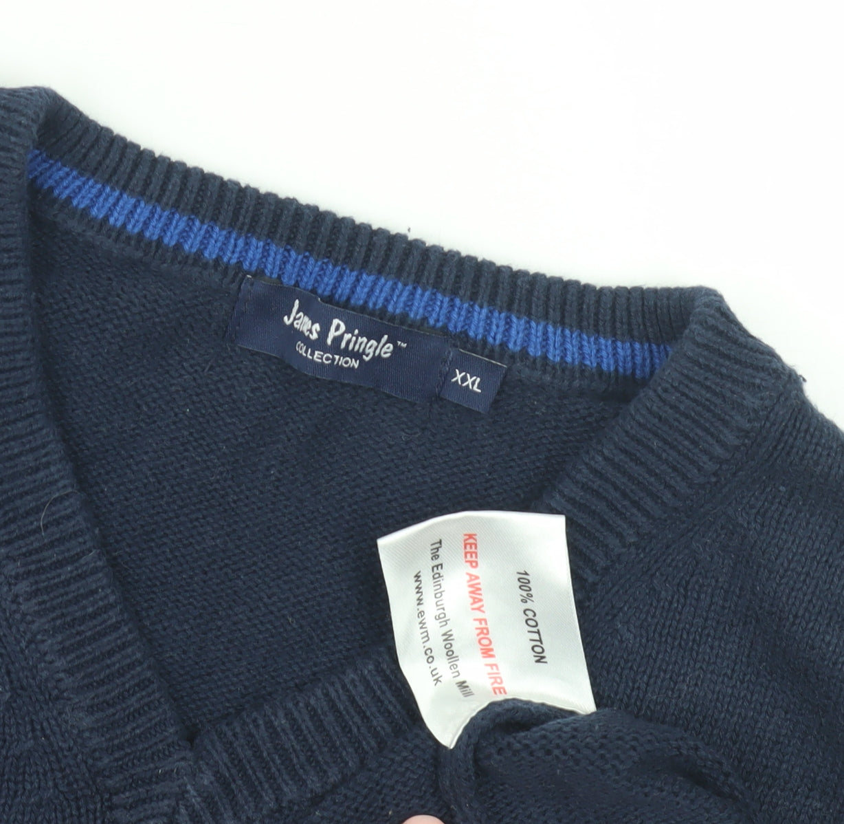 James Pringle Men's Blue 2XL Cotton Vest Casual Jumper