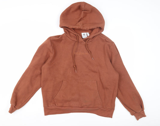Additional front view of Adidas Women's Brown Pullover Hoodie, size 6, Casual
