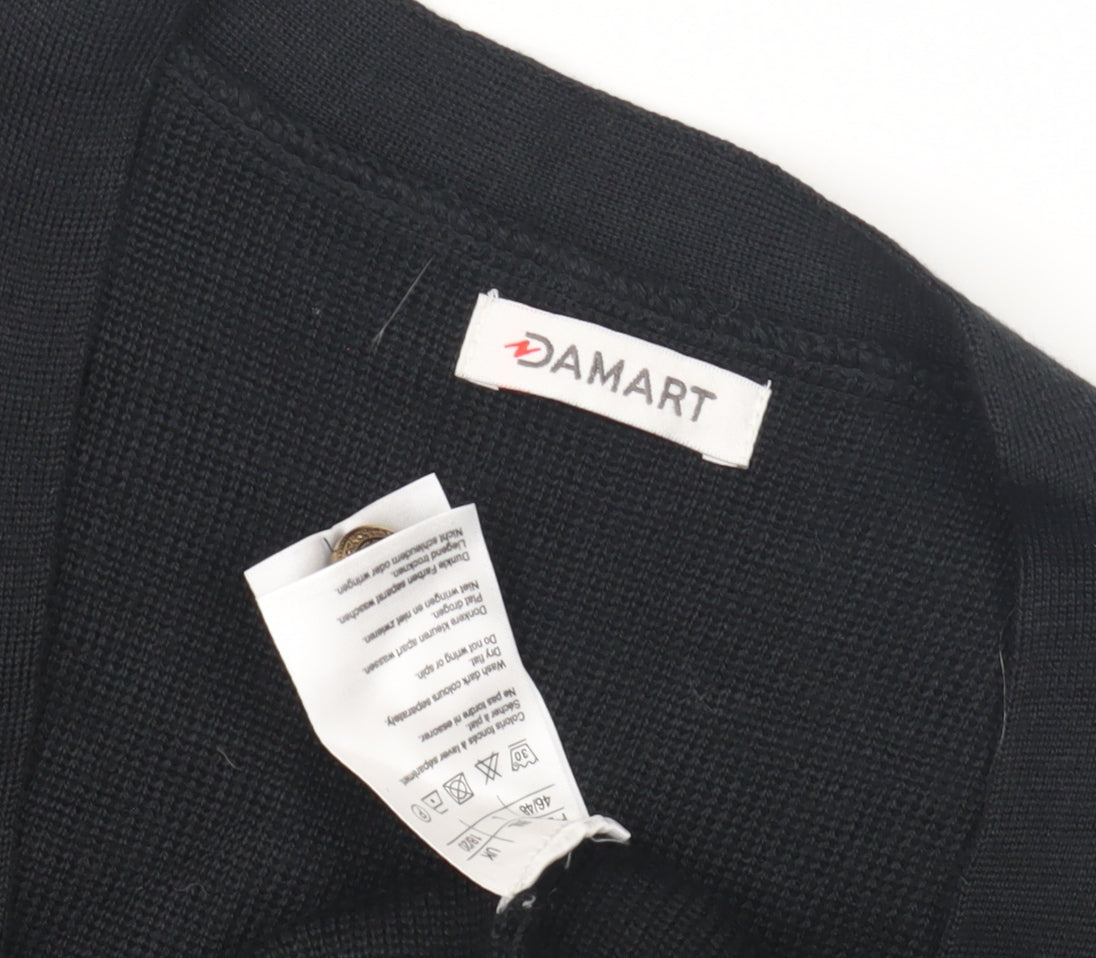 Damart Women's Black V-Neck Cardigan Size 16