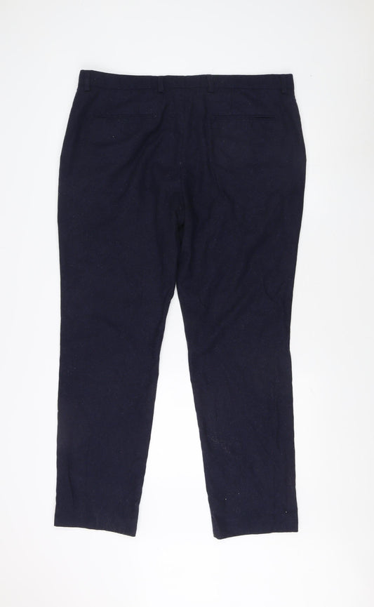 Next Men's Blue Regular Trousers Size 38 Waist