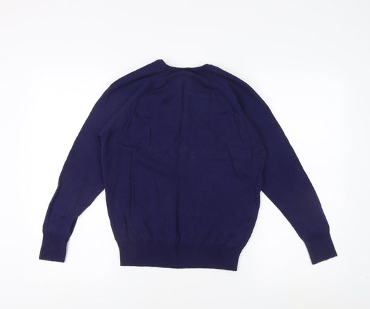 Damart Women's Blue Cable Knit Wool Jumper, Size 14