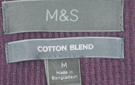 Marks and Spencer Men's Purple High Neck Jumper M