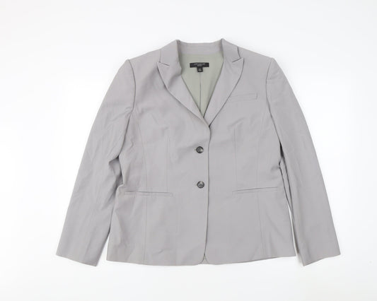 Womens UK Size 12P Ann Taylor Petites Grey Blazer